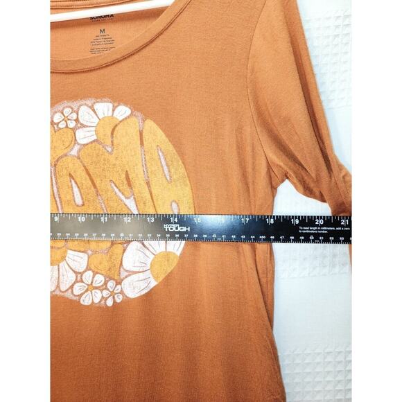 Sonoma Maternity Womens Tshirt Size Med Brown Long Sleeve Full Belly Coverage - Picture 4 of 8